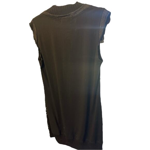 Forla Paris Black Embroidered V-Neck Top, Flutter sleeves, Grunge, streetwear L - Picture 4 of 8